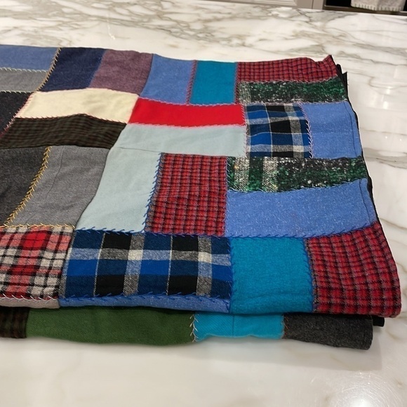 Vintage Handmade Colorful Wool Colorful Crazy Quilt—Absolutely Gorgeous!!